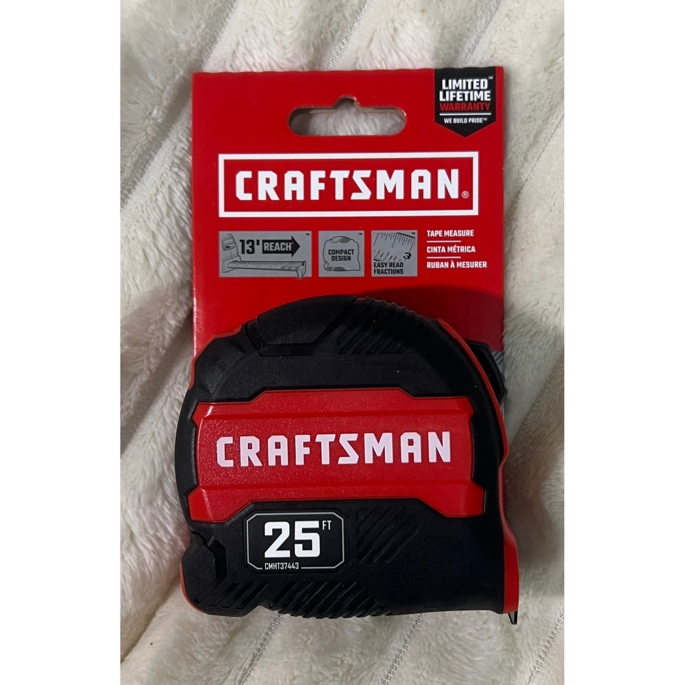 Craftsman 25 FT Tape Measure 13 FT Reach Compact Design‎ CMHT37443 New